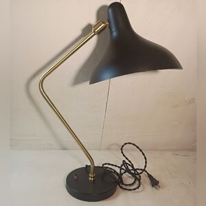 1950s Style Stilnovo Birgat Table Lamp Bent Arm Swivel Shade HTF